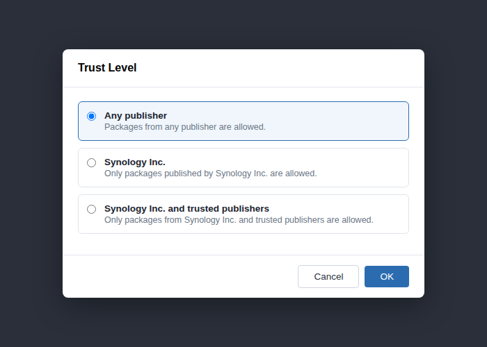 Step 2: Trust level